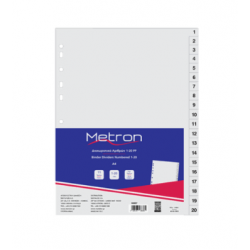 METRON ΔΙΑΧΩΡΙΣΤΙΚΑ ΠΛΑΣΤΙΚΑ Α4 ΑΡΙΘΜΟΙ 1-20